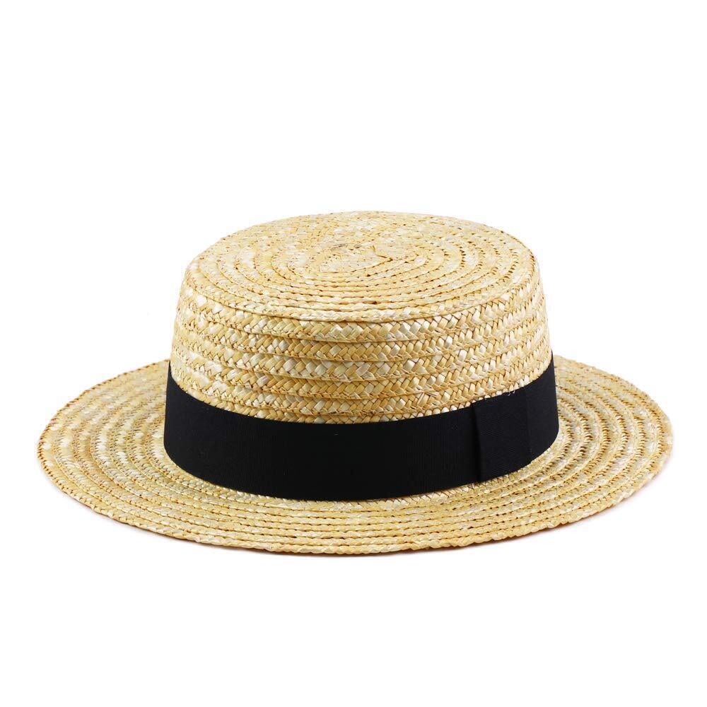 5090 Boater Hats Straw Skimmer Hat Wide Brim Halloween Christmas